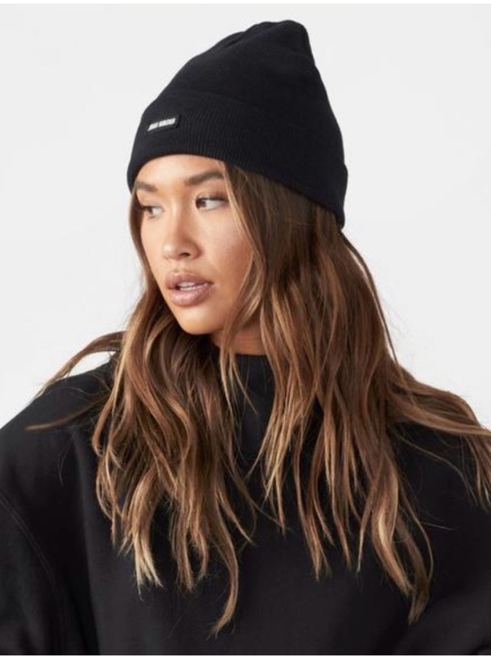 Joah Brown Black Ribbed Beanie